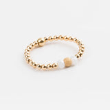 bague perle en plaqué or et cristaux pour femme 