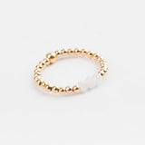 bague perle en plaqué or et cristaux pour femme 
