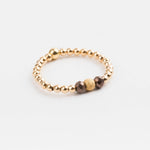 bague perle en plaqué or et cristaux pour femme 