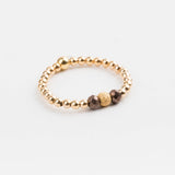 bague perle en plaqué or et cristaux pour femme 