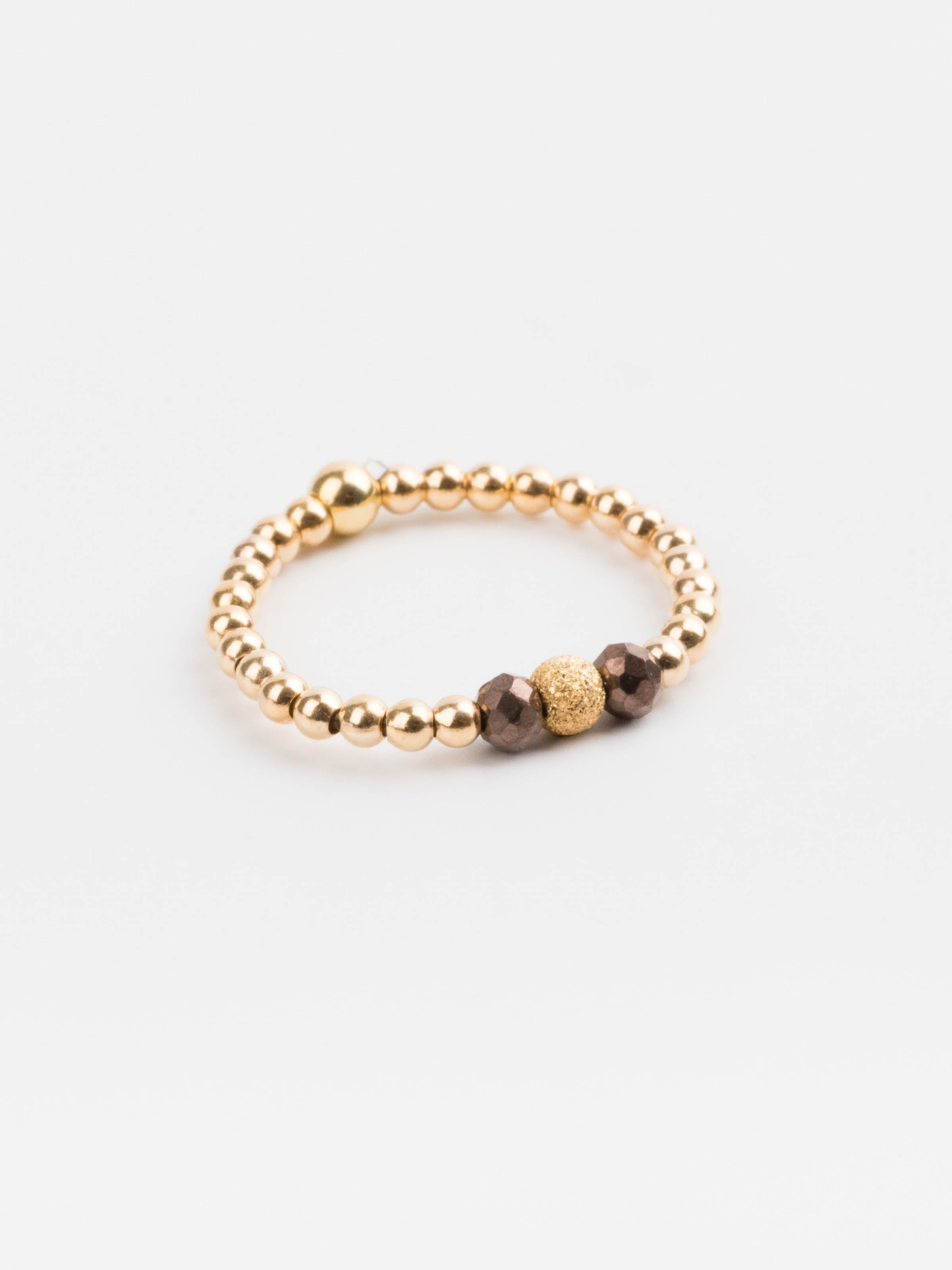 bague perle en plaqué or et cristaux pour femme 