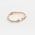 bague perle en plaqué or et cristaux pour femme 