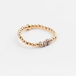 bague perle en plaqué or et cristaux pour femme 