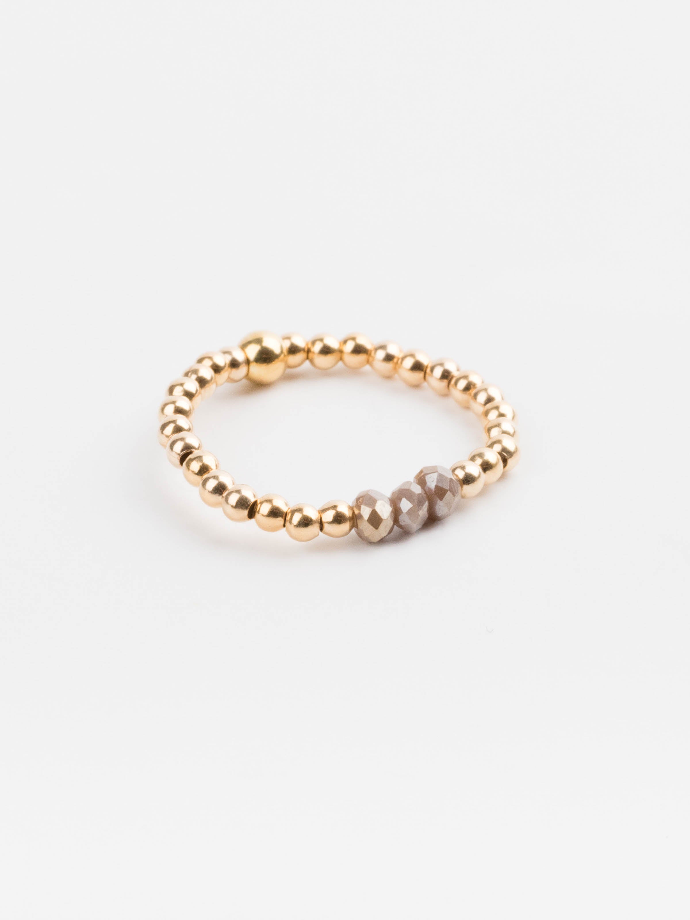 bague perle en plaqué or et cristaux pour femme 