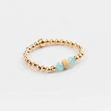bague perle en plaqué or et cristaux pour femme 
