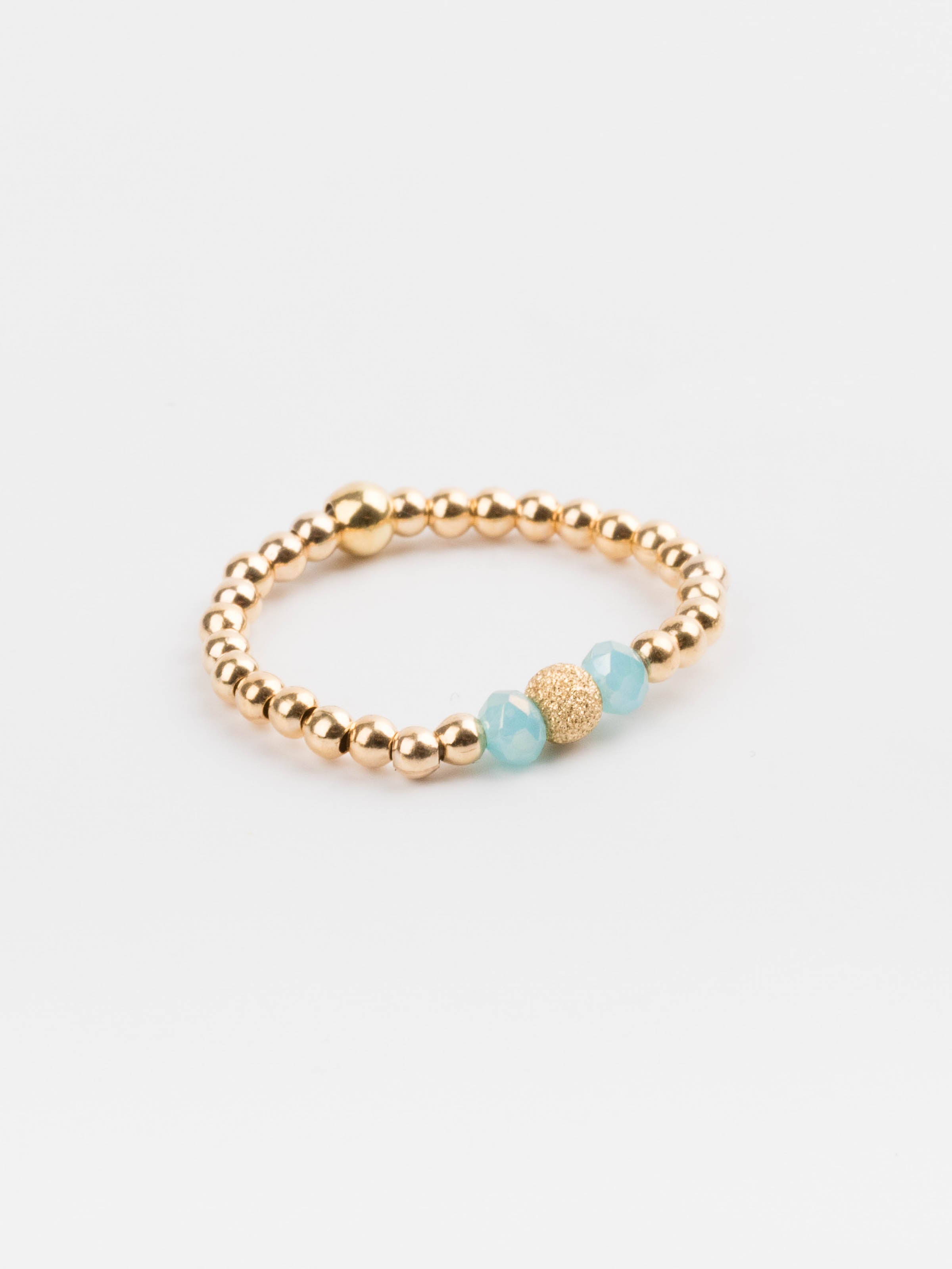 bague perle en plaqué or et cristaux pour femme 