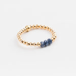 bague perle en plaqué or et cristaux pour femme 