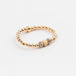 bague perle en plaqué or et cristaux pour femme 