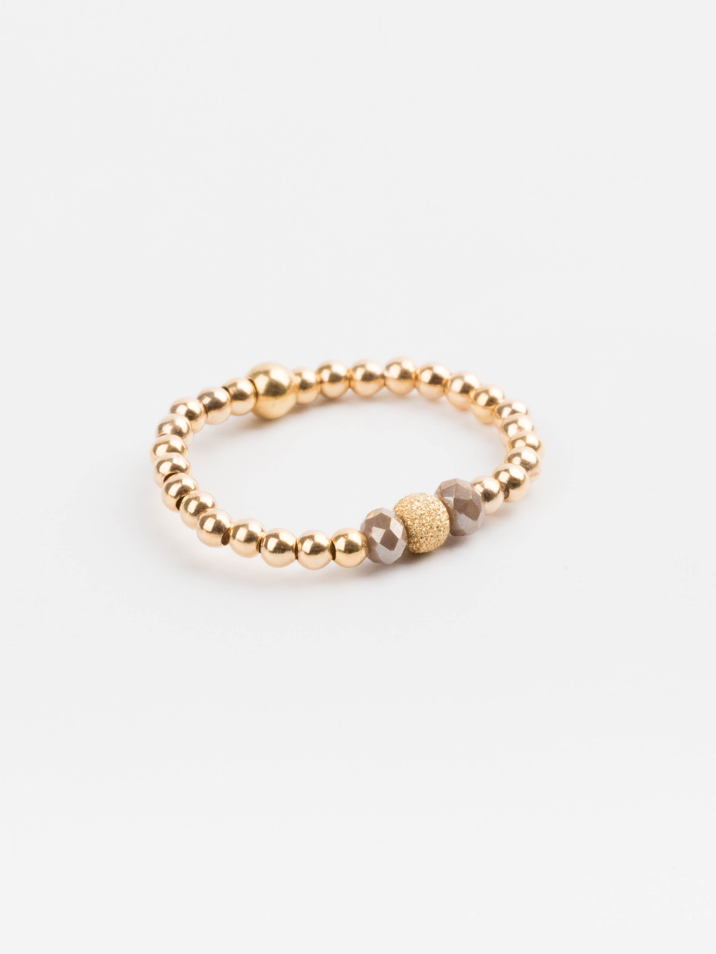 bague perle en plaqué or et cristaux pour femme 