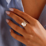bague en plaqué argent réglable avec breloque pour femme 