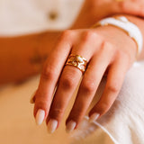 bague en plaqué or réglable pour femme 