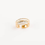 bague en plaqué or réglable pour femme 