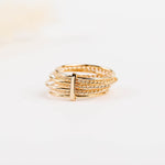 bague semainier en plaqué or pour femme 