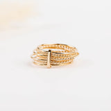 bague semainier en plaqué or pour femme 