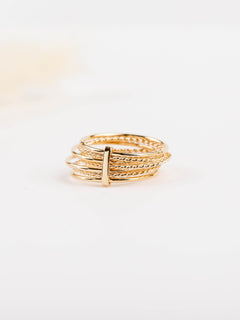 bague semainier en plaqué or pour femme 