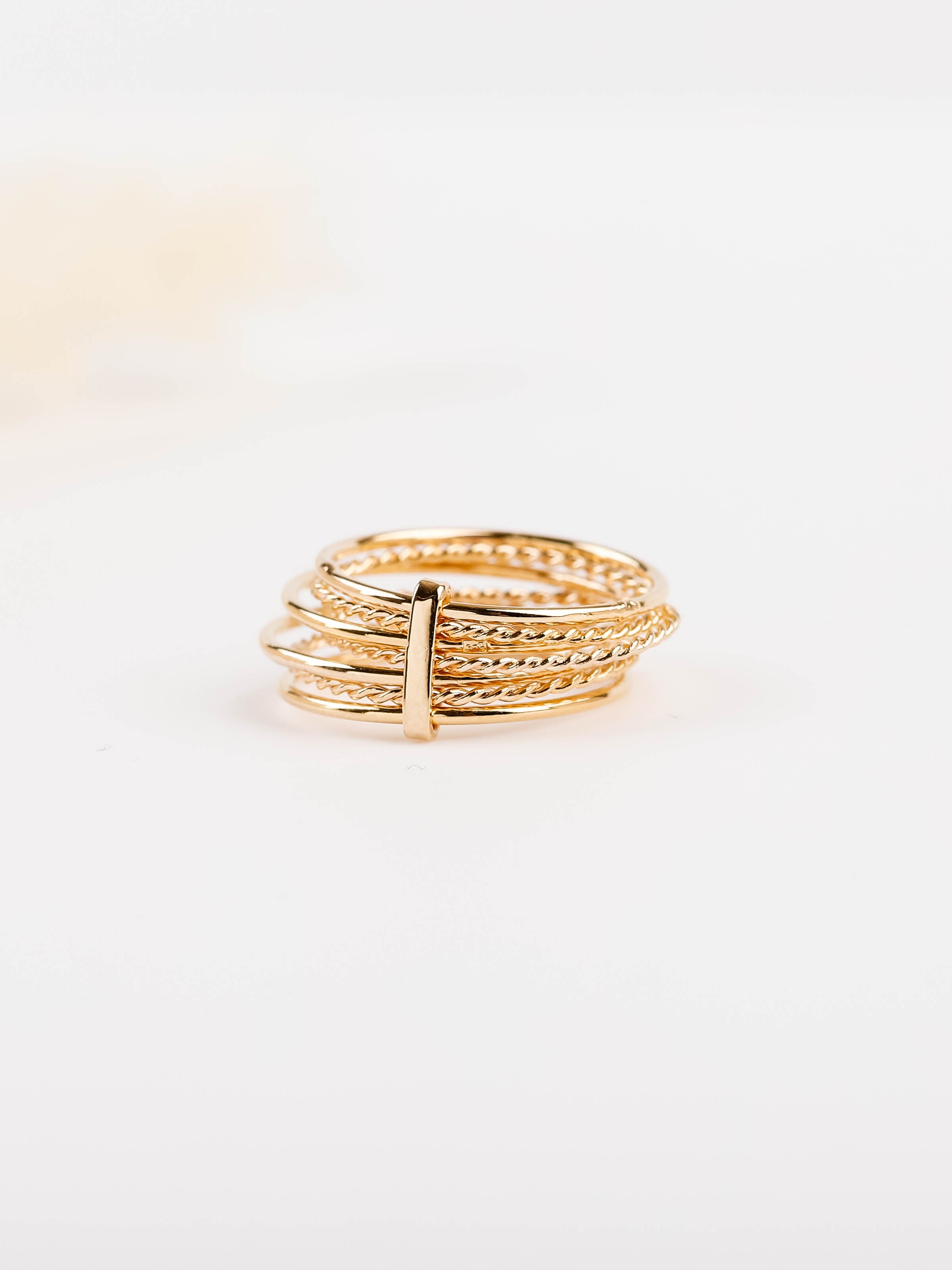 bague semainier en plaqué or pour femme 