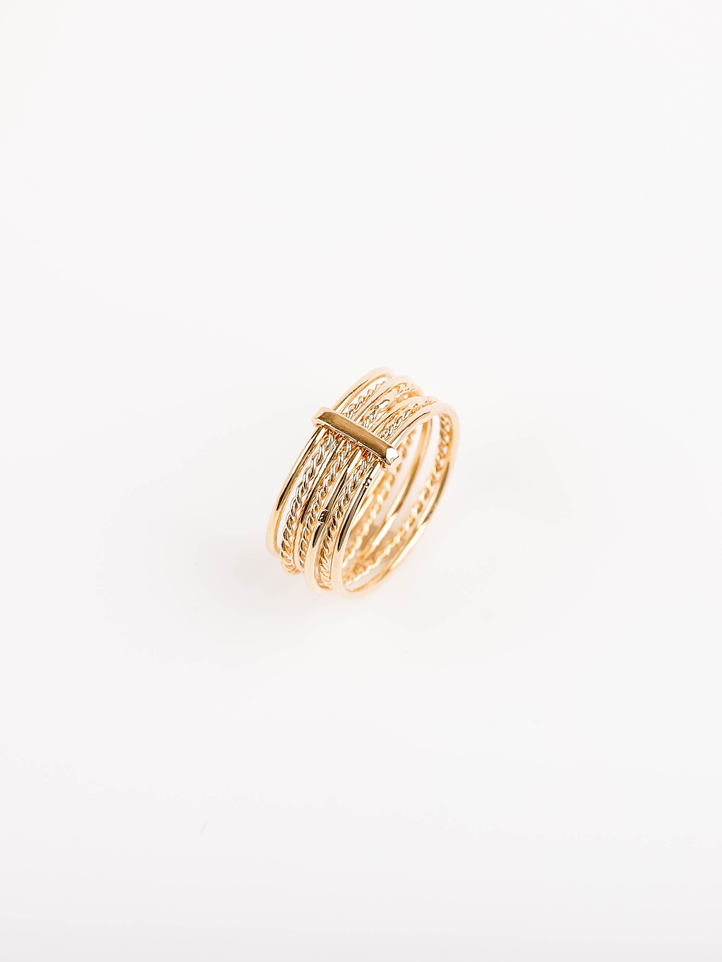 bague semainier en plaqué or pour femme