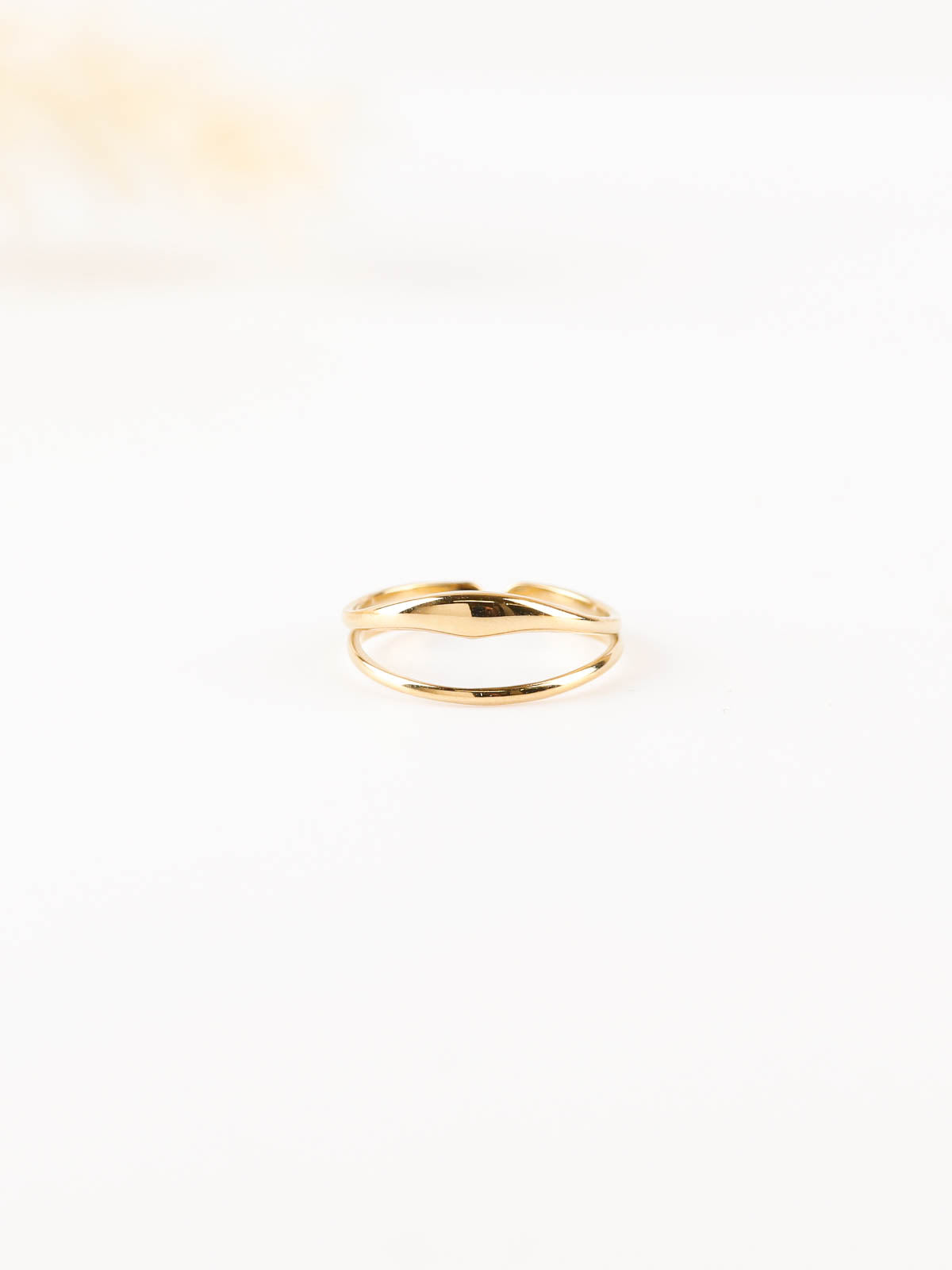 bague réglable en acier inoxydable pour femme 