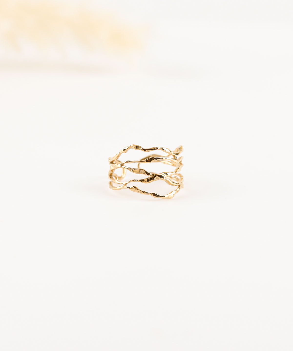 bague réglable en acier inoxydable pour femme