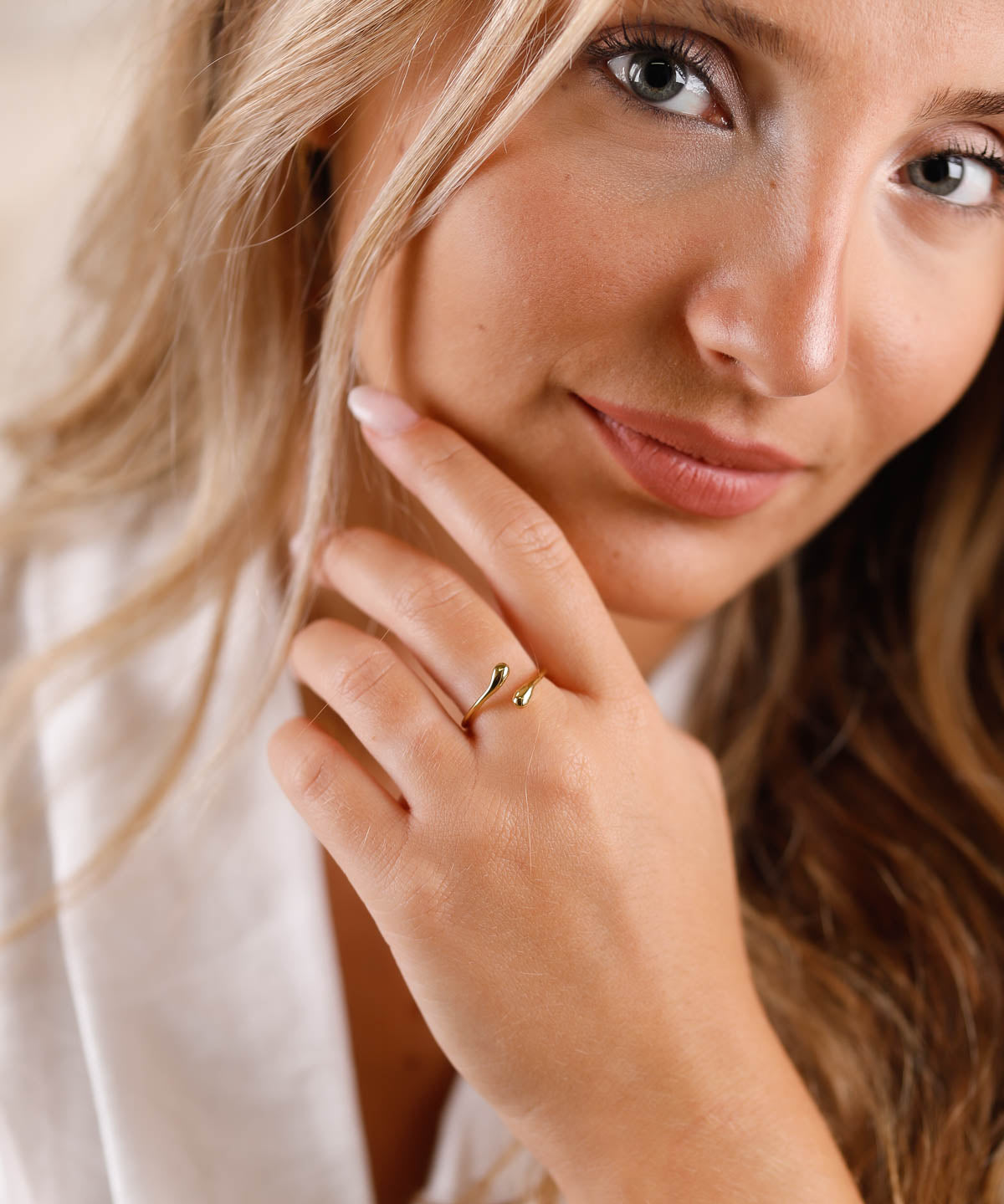 bague réglable en acier inoxydable pour femme 