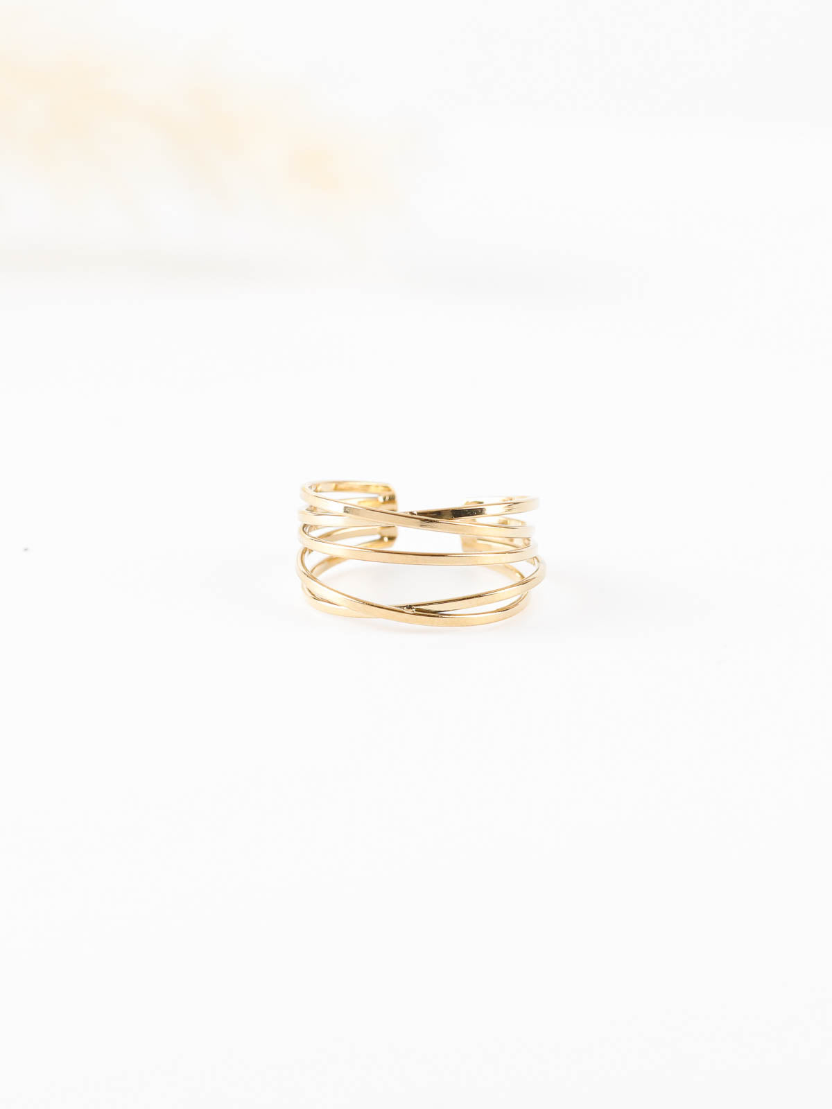 bague réglable en acier inoxydable pour femme 