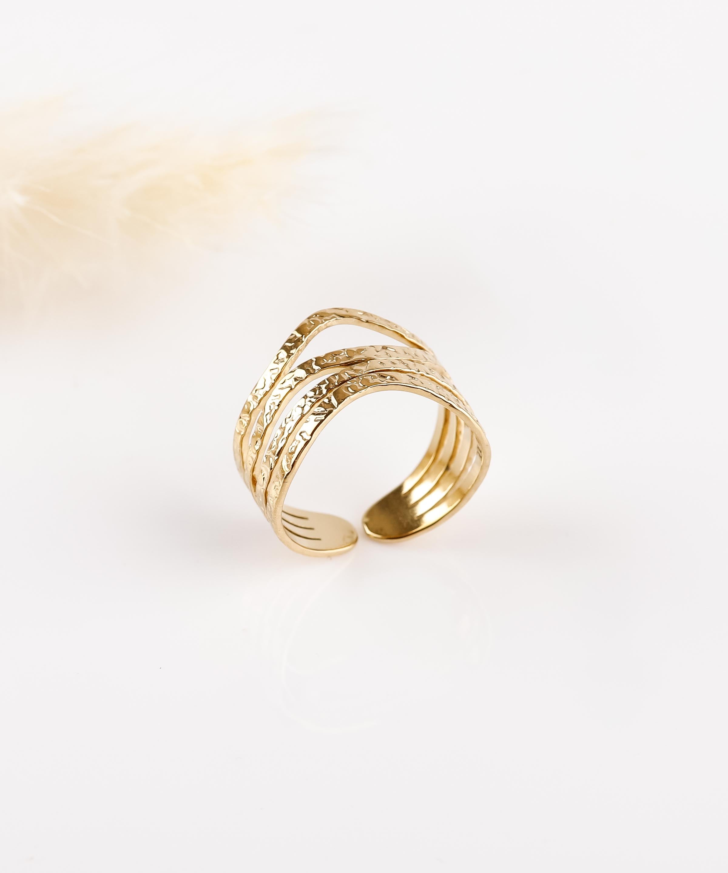 bague réglable en acier inoxydable pour femme