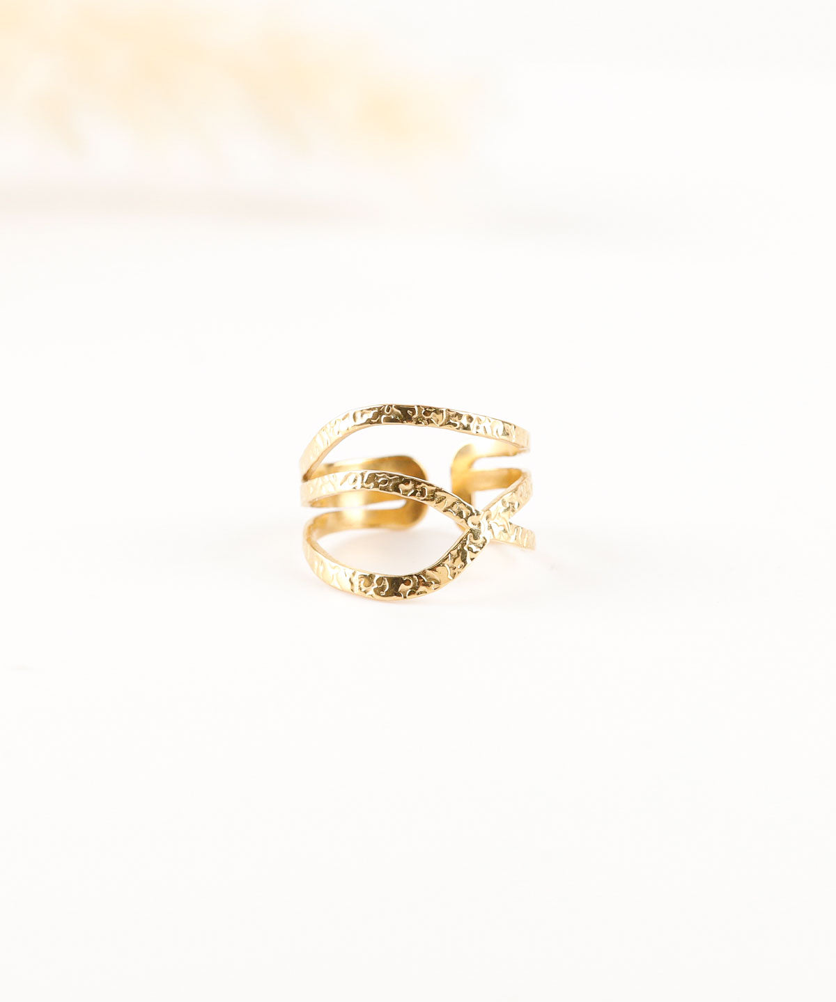 bague réglable en acier inoxydable pour femme 