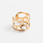 bague en plaqué or réglable pour femme 