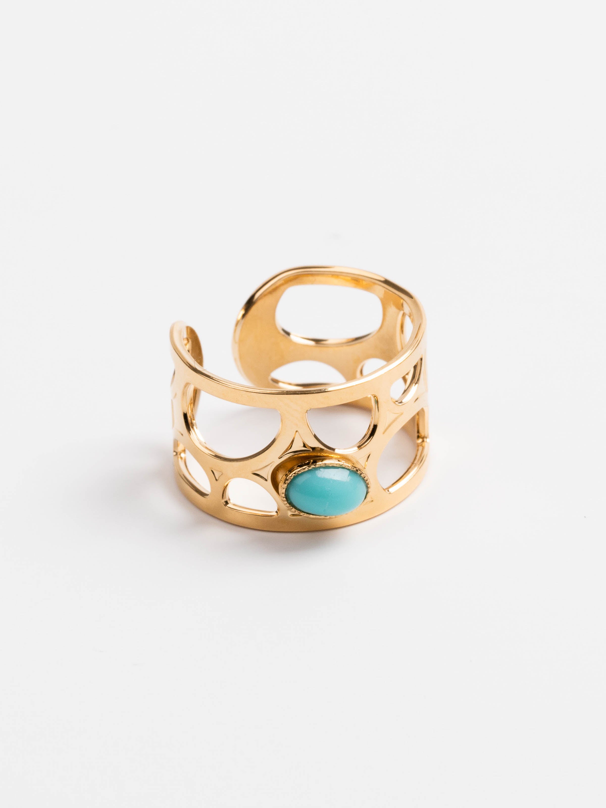 bague en plaqué or réglable pour femme 