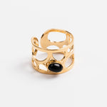 bague en plaqué or réglable pour femme 