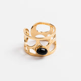 bague en plaqué or réglable pour femme 