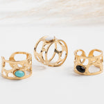 bague en plaqué or réglable pour femme 