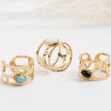 bague en plaqué or réglable pour femme 