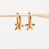 boucles d'oreilles étoile en acier inoxydable pour femme 