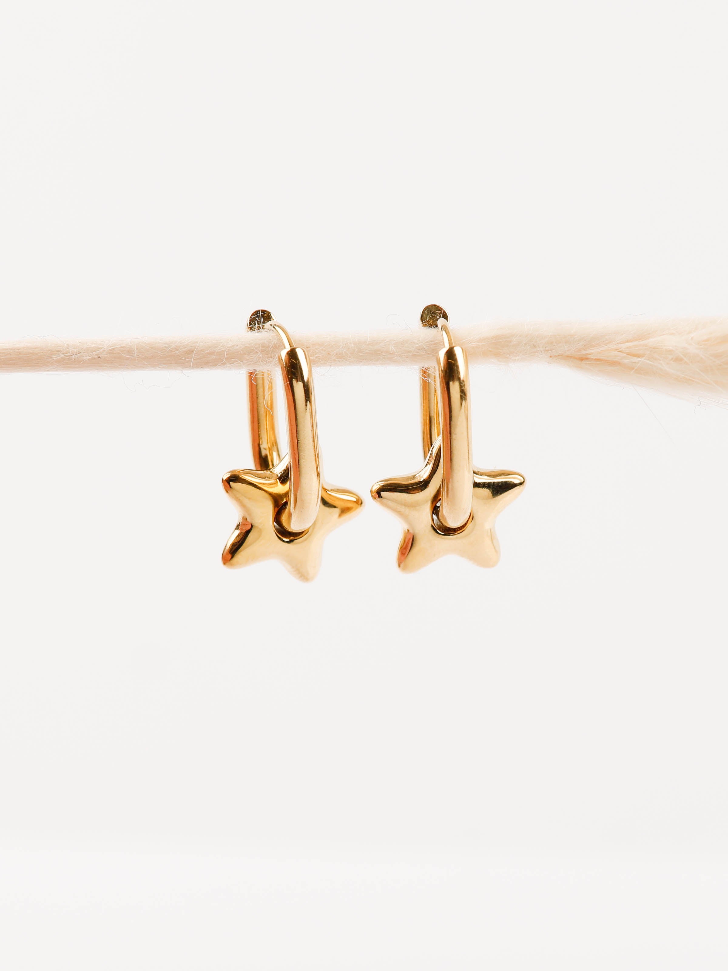 boucles d'oreilles étoile en acier inoxydable pour femme 