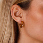 boucles d'oreilles créoles tressées en acier inoxydable pour femme 