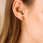 boucles d'oreilles chaîne en acier inoxydable et résine pour femme 