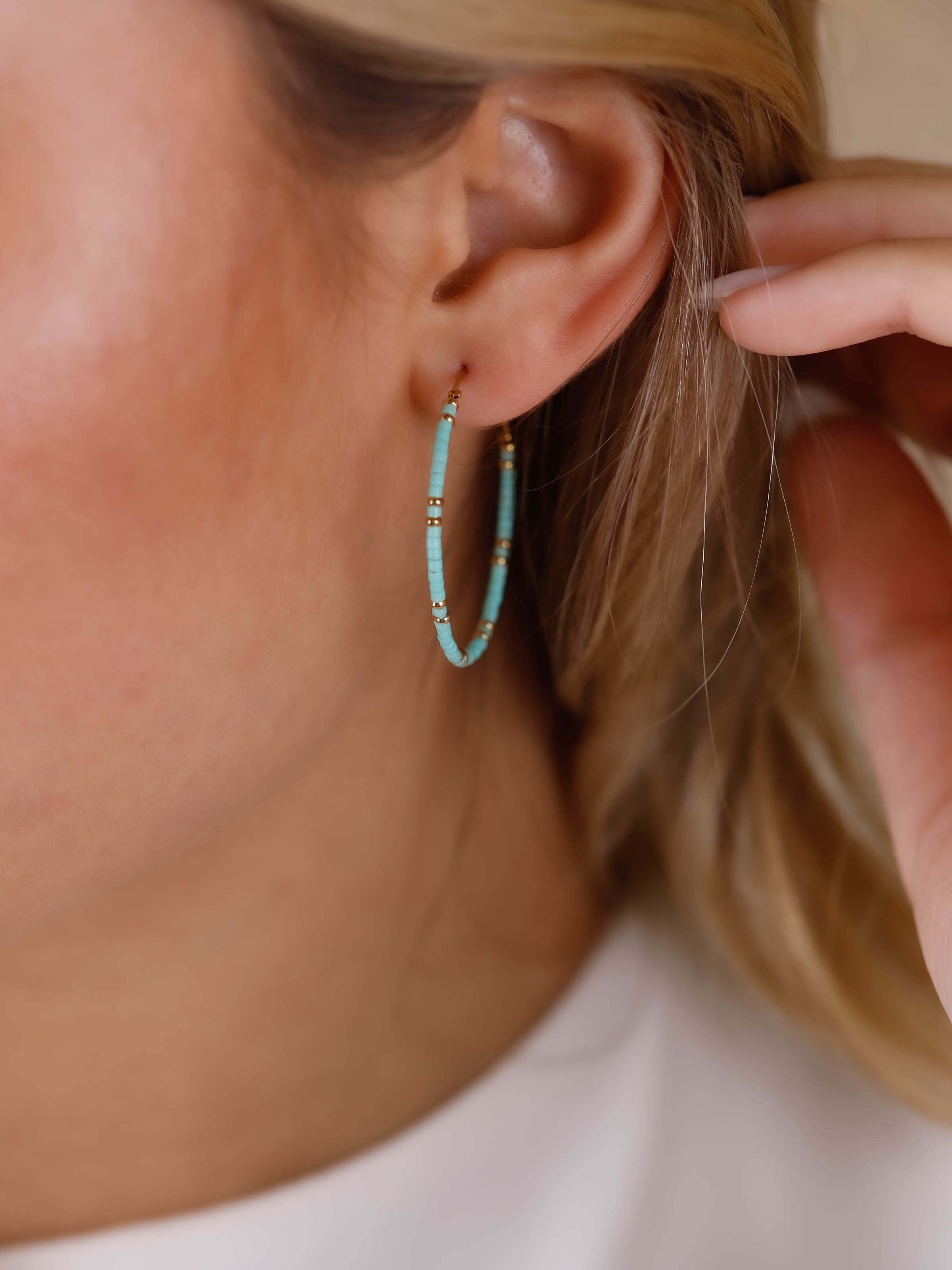 boucles d'oreilles créoles en acier inoxydable pour femme