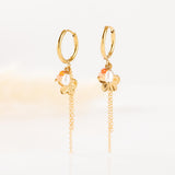 Boucles d'oreilles - Cornaline & Quartz rose - Acier inoxydable - ELODIE