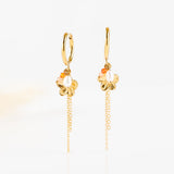 Boucles d'oreilles - Cornaline & Quartz rose - Acier inoxydable - ELODIE