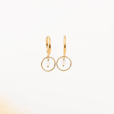 boucles d'oreilles en acier inoxydable et pierre de lune pour femme 