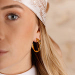 boucles d'oreilles créoles tressées en acier inoxydable pour femme 