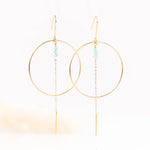 boucles d'oreilles créoles en acier inoxydable avec chaîne pour femme 