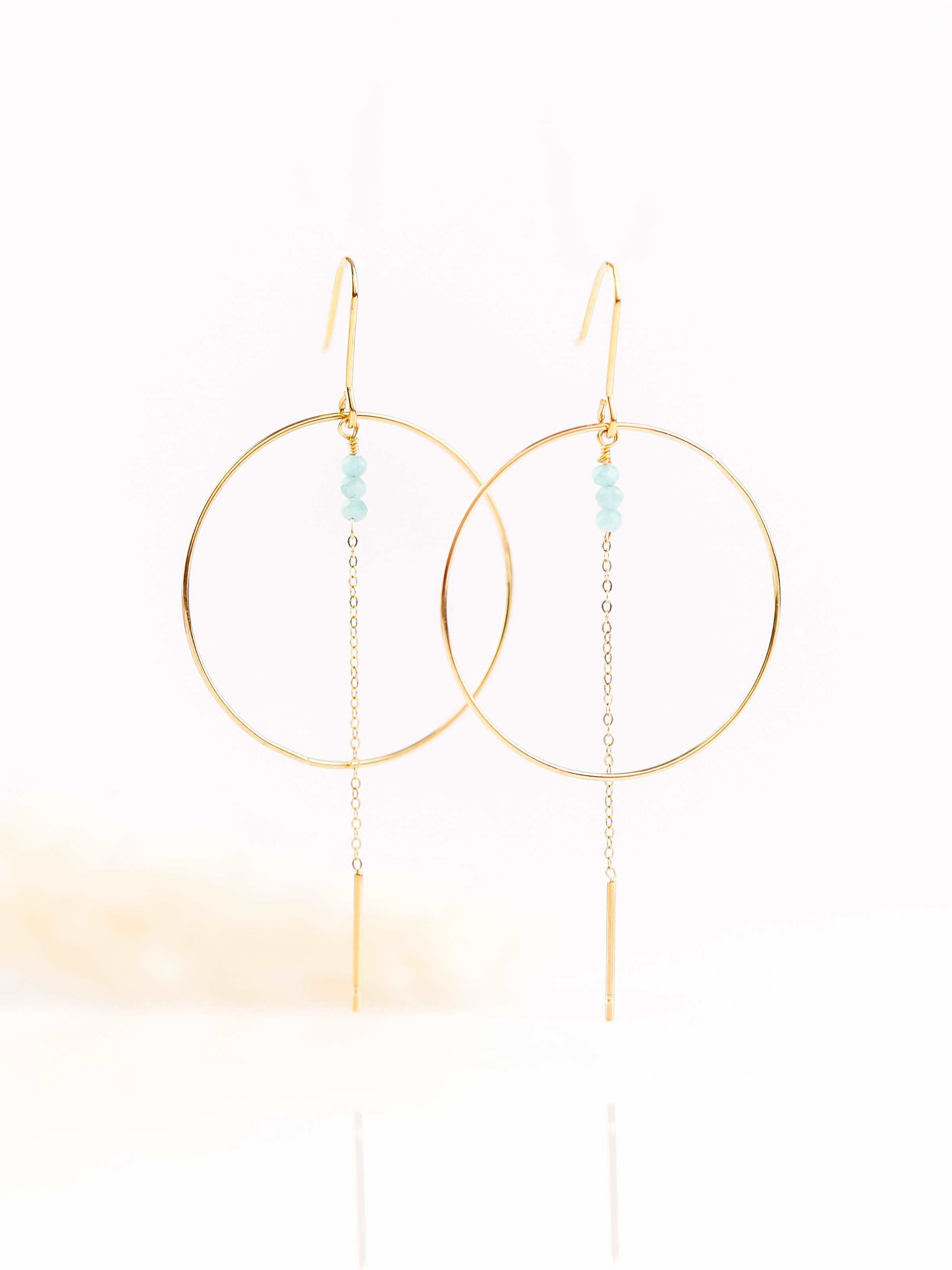 boucles d'oreilles créoles en acier inoxydable avec chaîne pour femme 