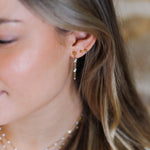 boucles d'oreilles chaîne en acier inoxydable et résine pour femme