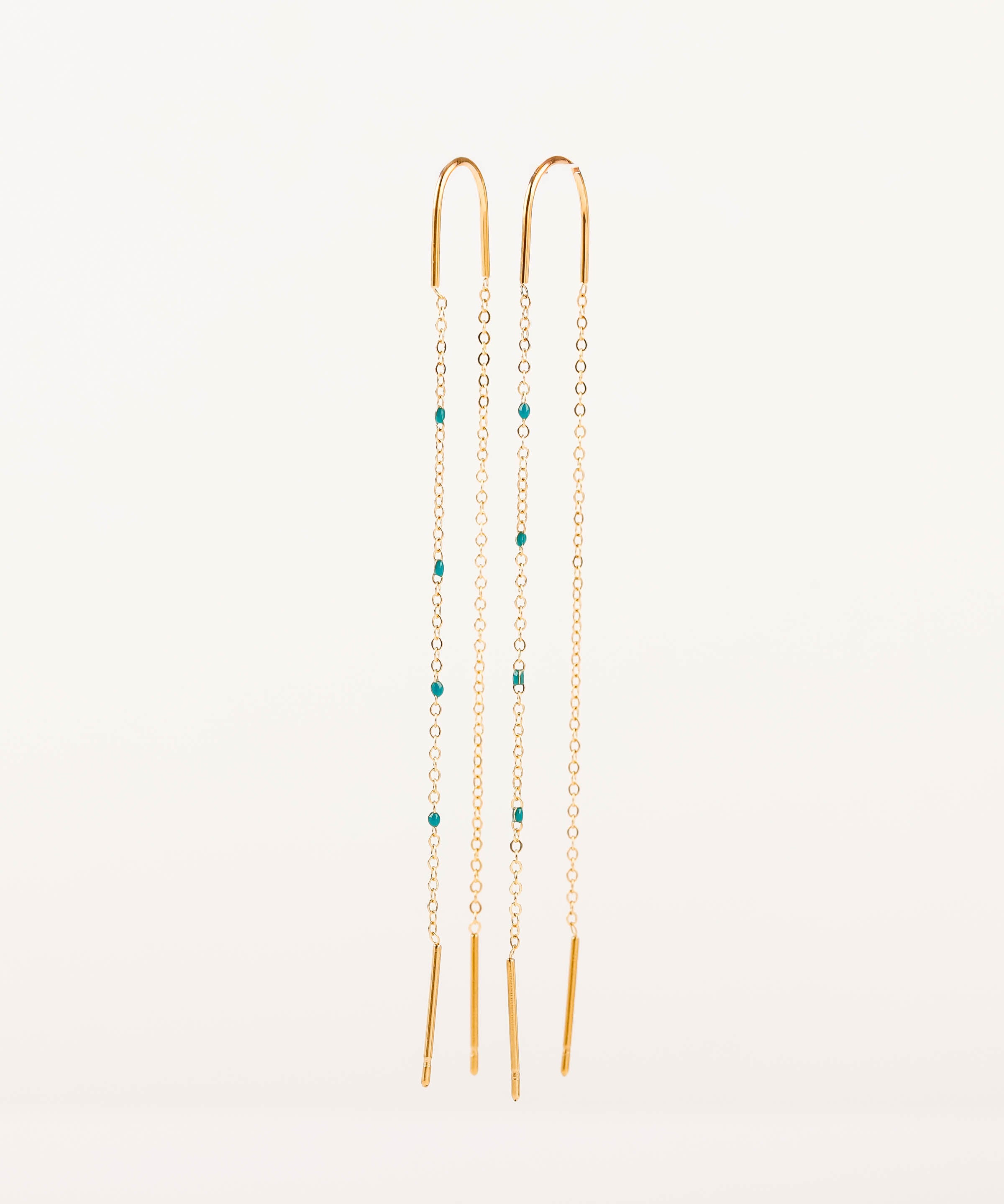 boucles d'oreilles chaîne en acier inoxydable et résine pour femme 