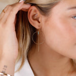 boucles d'oreilles créoles en acier inoxydable avec chaîne pour femme 