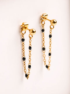 boucles d'oreilles chaîne en acier inoxydable pour femme