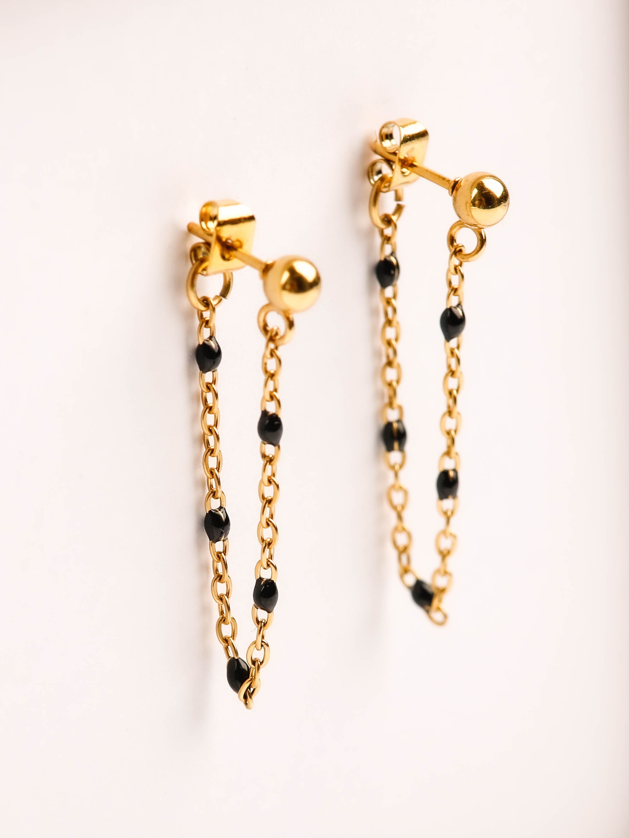boucles d'oreilles chaîne en acier inoxydable pour femme