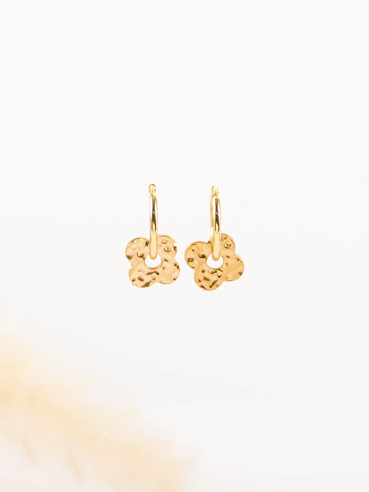 boucles d'oreilles fleur en acier inoxydable pour femme 